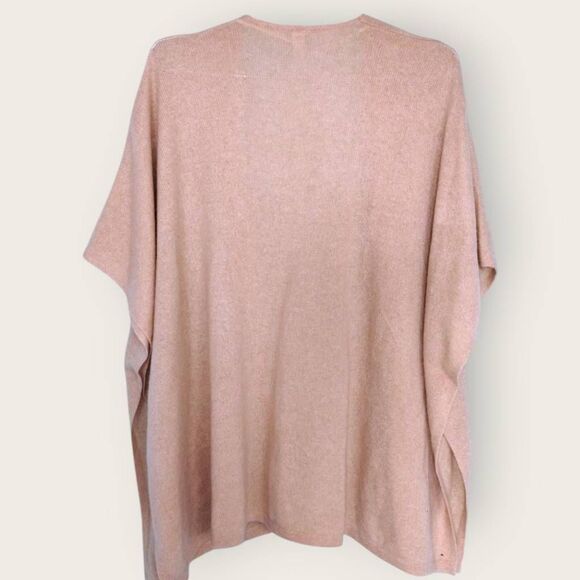 Nordstrom Womens Ruana Sweater One Size Cashmere Cardigan Knit Camel Pockets - Picture 5 of 9